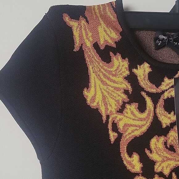 NWT Torn Ronny Kobo XS Baroque Vivienne Peplum Sweater Top Coquette Goth Black - Picture 4 of 10